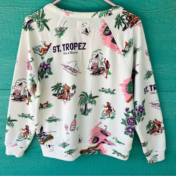 LOU & GREY ST. TROPEZ FUN GRAPHIC PRINT VACATION SWEATSHIRT OVERSIZED XS - Picture 11 of 11